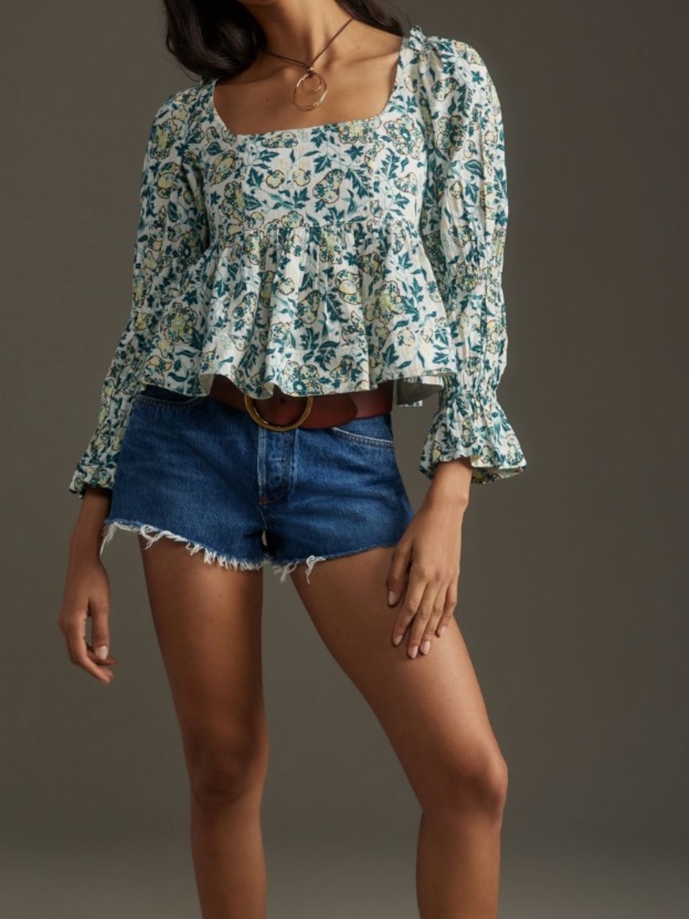 Pilcro long sleeve babydoll top from Anthropologie